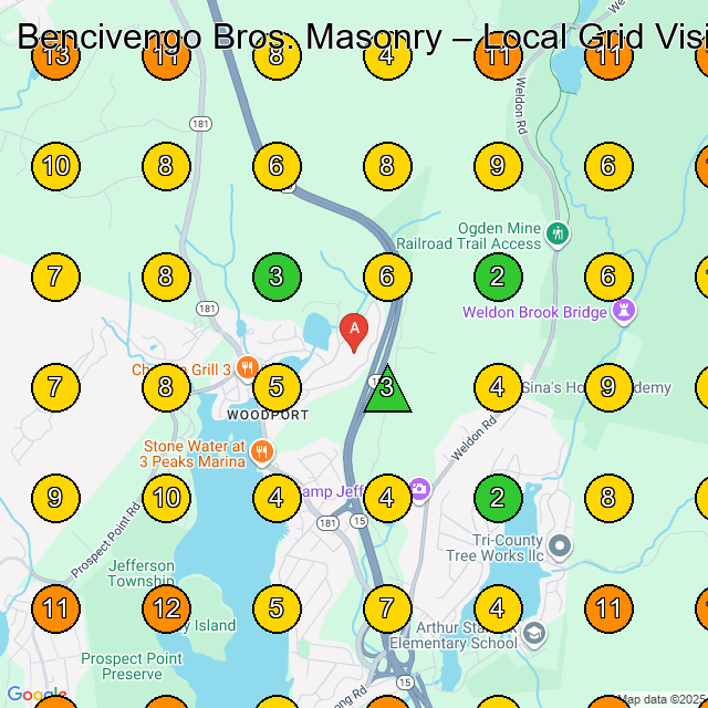 Bencivengo Bros. Masonry GeoGrid ranking map for Masonry Contractor in Sparta