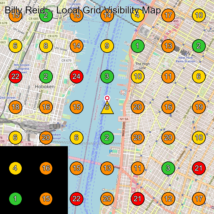Billy Reid Boutique GeoGrid ranking map for New York NY