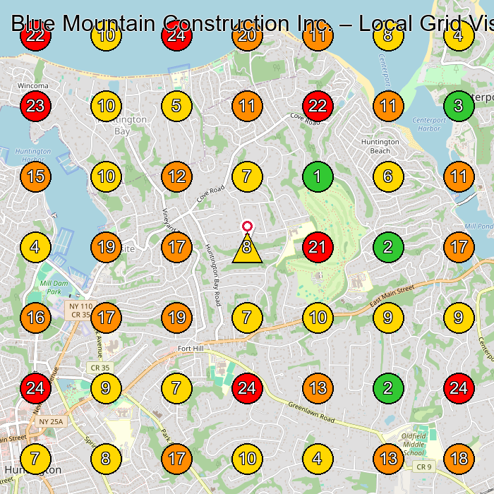 Blue Mountain Construction Inc. Contractor GeoGrid ranking map for None