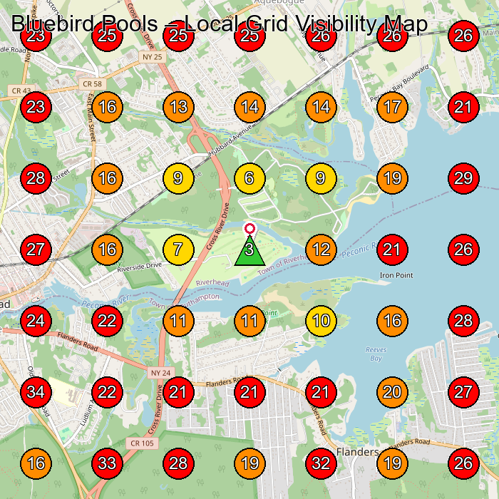 Bluebird Pools GeoGrid visibility map for Swimming Pool Contractor in None