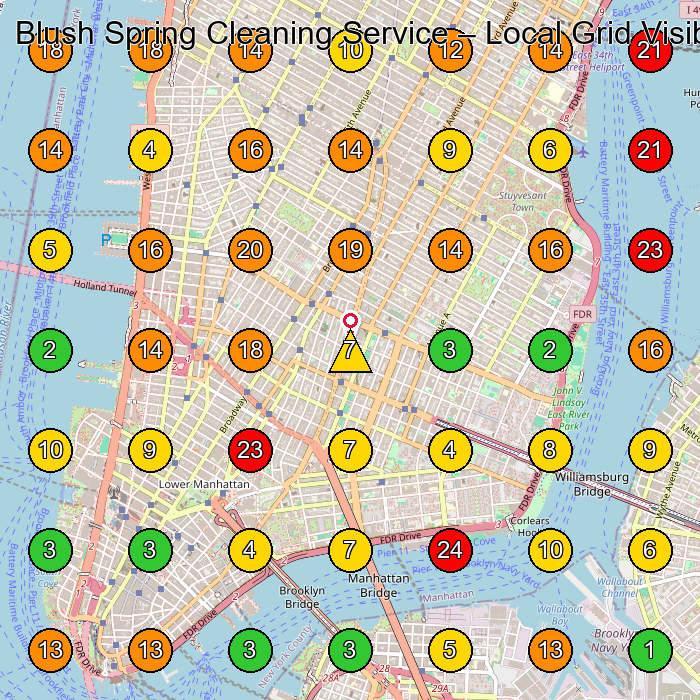 Blush Spring Cleaning Service House Cleaning Service GeoGrid ranking map for New York NY