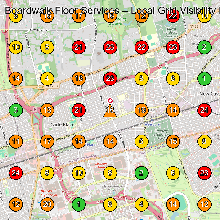 Boardwalk Floor Services Flooring Contractor GeoGrid ranking map for None