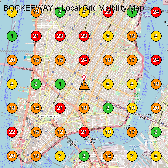 BOCKERWAY Hair Salon GeoGrid ranking map for 125 E 4th St New