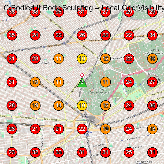 C Bodied It Body Sculpting GeoGrid visibility map for Health And Beauty Shop in None