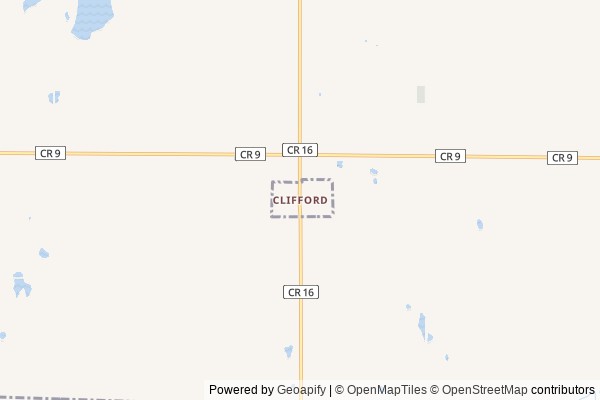 Clifford digital marketing agency - Local SEO in Clifford ND - GeoGrid map of Clifford NY visibility