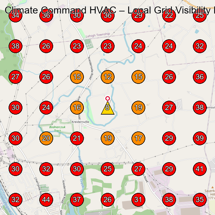 Climate Command HVAC GeoGrid visibility map for Hvac Contractor in None
