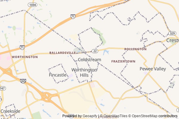Coldstream digital marketing agency - Local SEO in Coldstream KY - GeoGrid map of Coldstream NY visibility