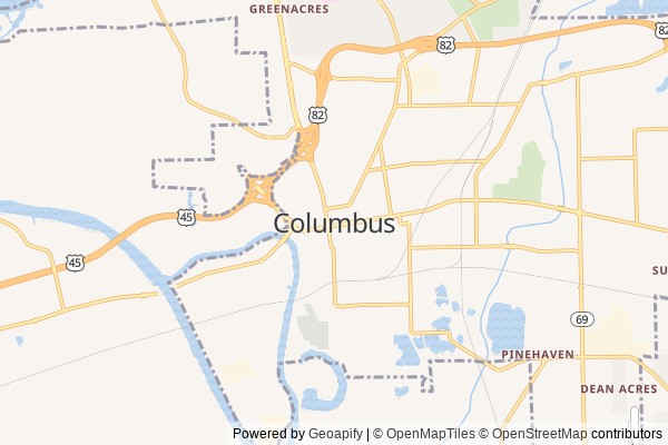 Columbus digital marketing agency - Local SEO in Columbus MS - GeoGrid map of Columbus NY visibility