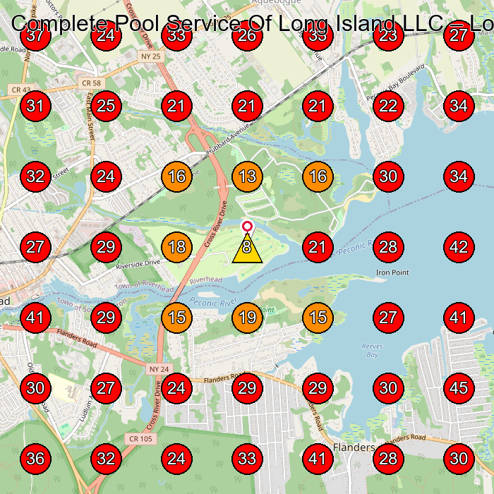 Complete Pool Service Of Long Island LLC GeoGrid visibility map for Swimming Pool Contractor in None