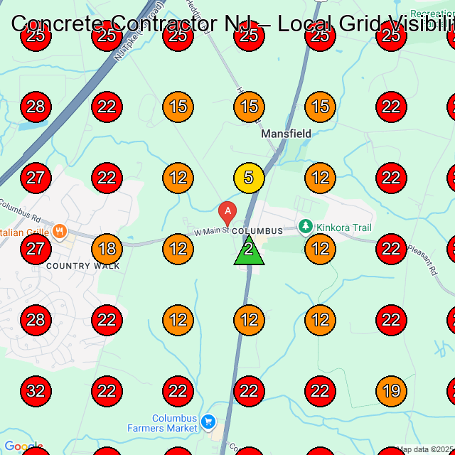 Concrete Contractor NJ GeoGrid visibility map for Paving Contractor in None