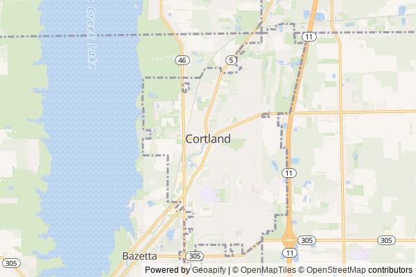 Cortland digital marketing agency - Local SEO in Cortland OH - GeoGrid map of Cortland NY visibility