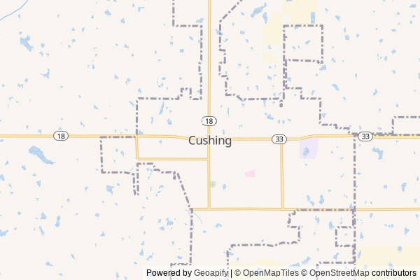 Cushing digital marketing agency - Local SEO in Cushing OK - GeoGrid map of Cushing NY visibility