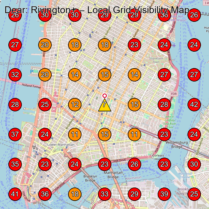 Dear: Rivington+ GeoGrid visibility map for Boutique in New York
