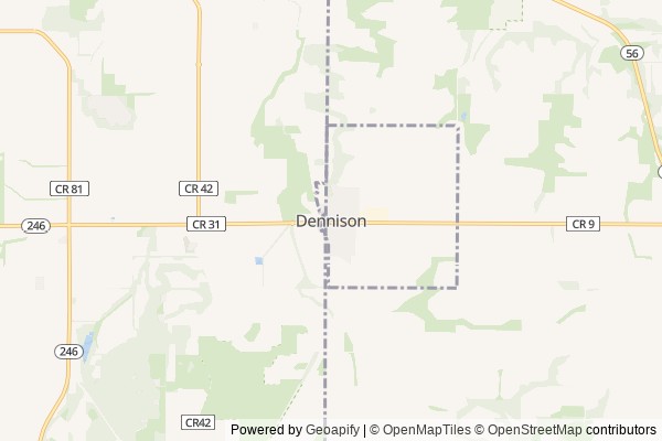 Dennison digital marketing agency - Local SEO in Dennison MN - GeoGrid map of Dennison NY visibility