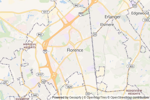 Florence digital marketing agency - Local SEO in Florence KY - GeoGrid map of Florence NY visibility