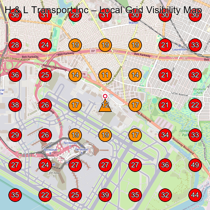 H & L Transport Inc GeoGrid visibility map for Freight Forwarding Service in Building C5C