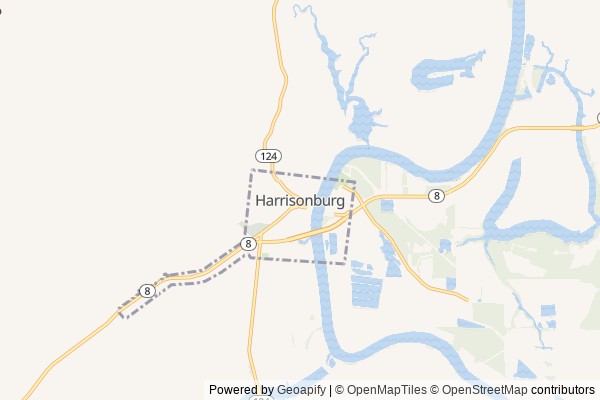 Harrisonburg digital marketing agency - Local SEO in Harrisonburg LA - GeoGrid map of Harrisonburg NY visibility
