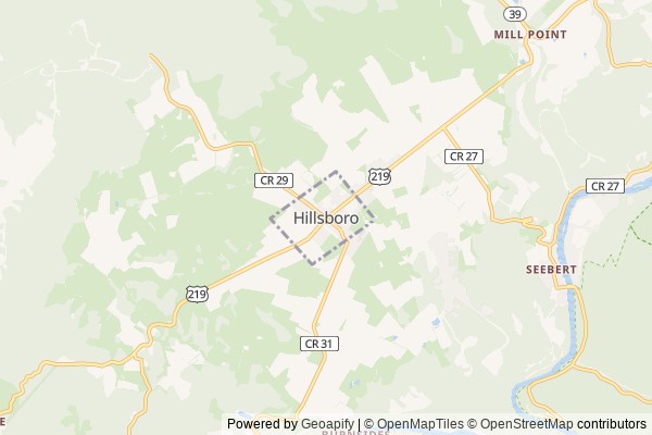 Hillsboro digital marketing agency - Local SEO in Hillsboro WV - GeoGrid map of Hillsboro NY visibility
