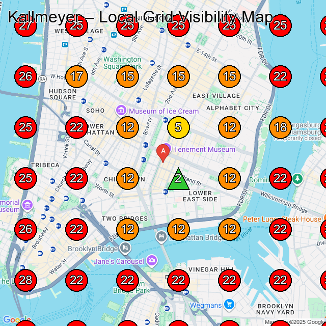 Kallmeyer GeoGrid visibility map for Clothing Store in New York