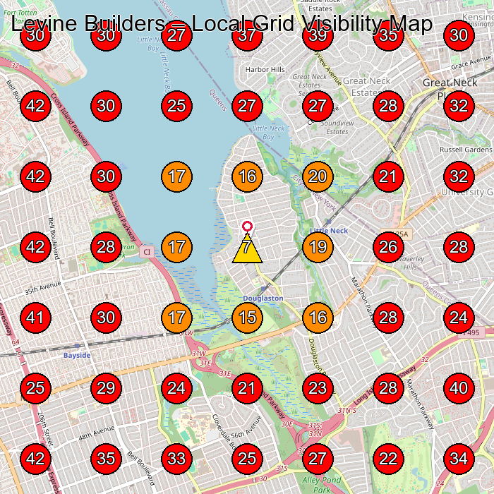 Levine Builders GeoGrid visibility map for Construction Company in None