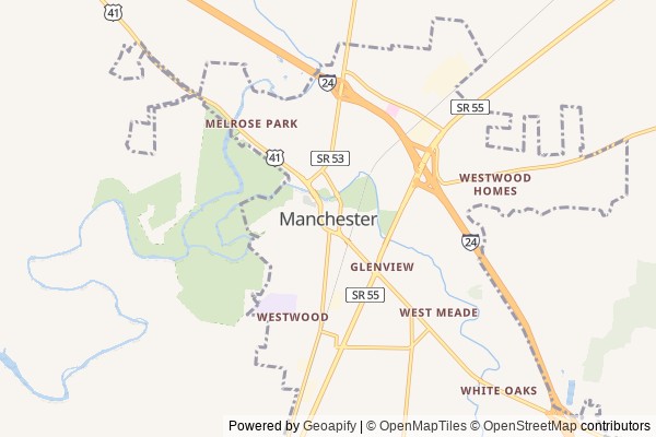 Manchester digital marketing agency - Local SEO in Manchester TN - GeoGrid map of Manchester NY visibility
