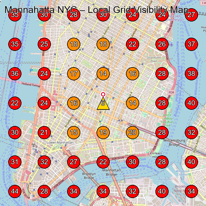 Mannahatta NYC GeoGrid visibility map for Clothing Store in New York