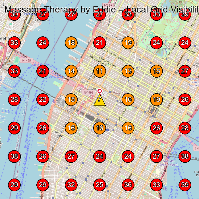 Massage Therapy by Eddie GeoGrid visibility map for Massage Therapist in New York