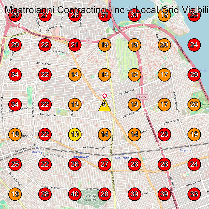 Mastroianni Contracting, Inc GeoGrid visibility map for General Contractor in Bayside