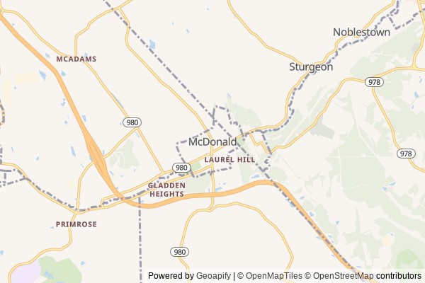 McDonald digital marketing agency - Local SEO in McDonald PA - GeoGrid map of McDonald NY visibility