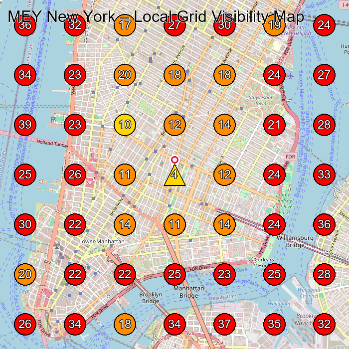 MEY New York GeoGrid visibility map for Hair Salon in 125 E 4th St