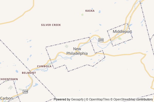 New Philadelphia digital marketing agency - Local SEO in New Philadelphia PA - GeoGrid map of New Philadelphia NY visibility