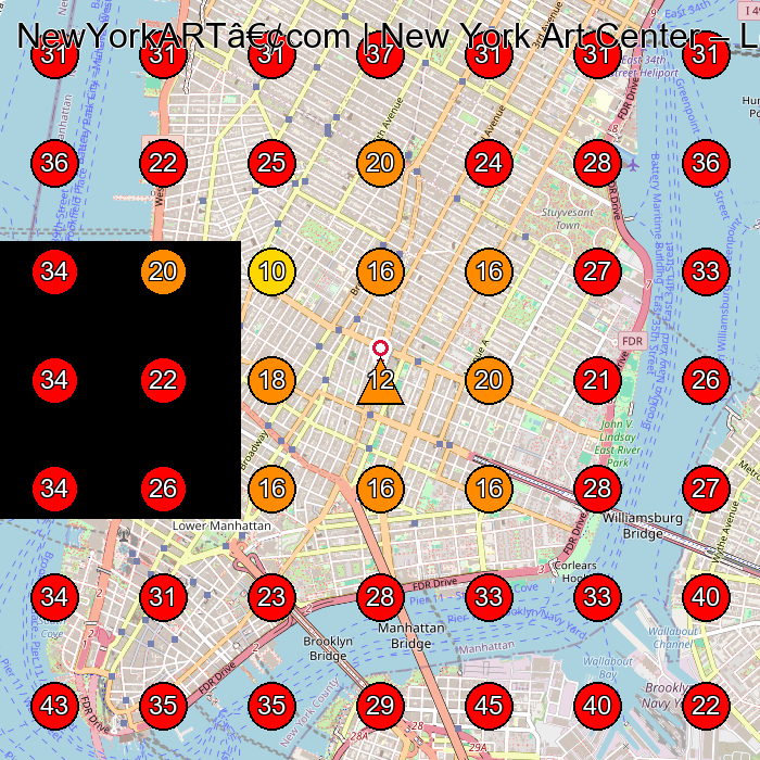 NewYorkARTâ€¢com | New York Art Center GeoGrid visibility map for Art Studio in New York