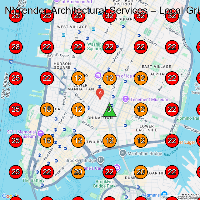 NYrender Architectural Services GeoGrid visibility map for Architect in New York