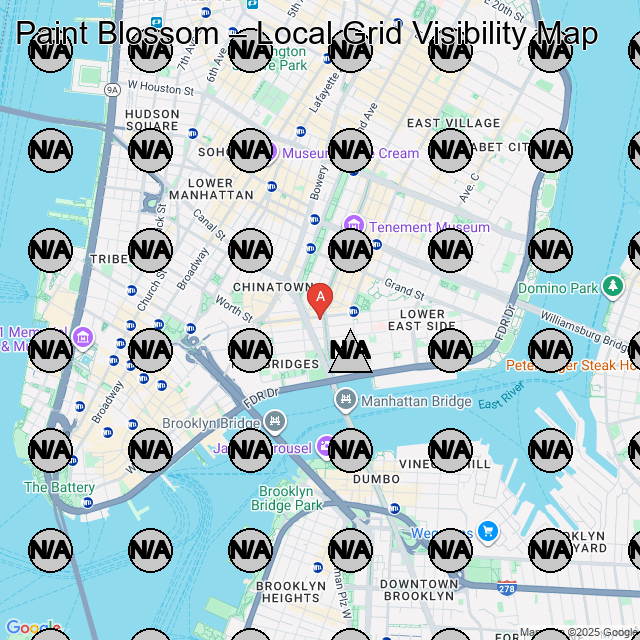 Paint Blossom GeoGrid visibility map for Art Studio in New York