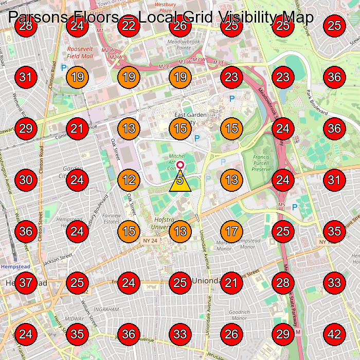 Parsons Floors GeoGrid visibility map for Flooring Contractor in None