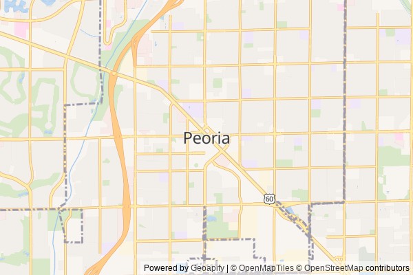 Peoria digital marketing agency - Local SEO in Peoria AZ - GeoGrid map of Peoria NY visibility