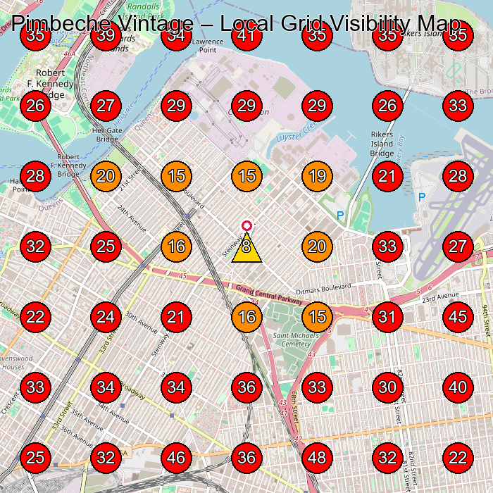 Pimbeche Vintage GeoGrid visibility map for Vintage Clothing Store in Sunnyside