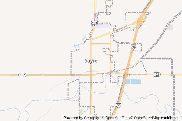Sayre digital marketing agency - Local SEO in Sayre OK - GeoGrid map of Sayre NY visibility