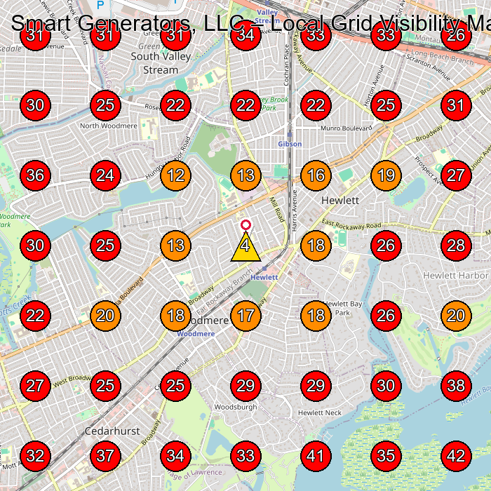 Smart Generators, LLC GeoGrid visibility map for Boat Cover Supplier in Freeport