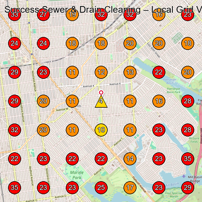 Success Sewer & Drain Cleaning GeoGrid visibility map for Plumber in Brooklyn