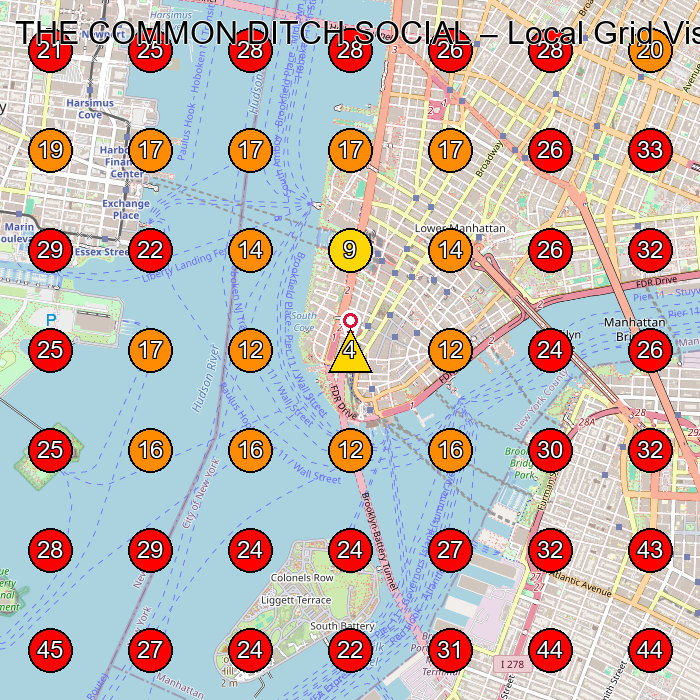 THE COMMON DITCH SOCIAL GeoGrid visibility map for Barber Shop in Lower Level