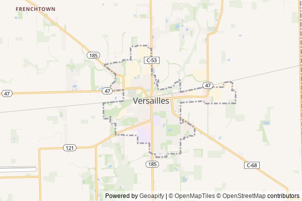 Versailles digital marketing agency - Local SEO in Versailles OH - GeoGrid map of Versailles NY visibility