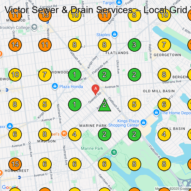 Victor Sewer & Drain Services GeoGrid visibility map for Plumber in Brooklyn