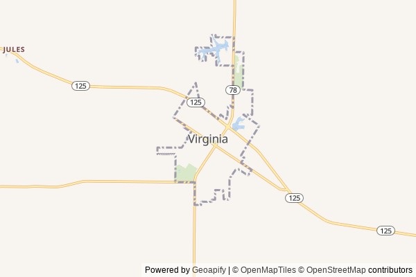 Virginia digital marketing agency - Local SEO in Virginia IL - GeoGrid map of Virginia NY visibility