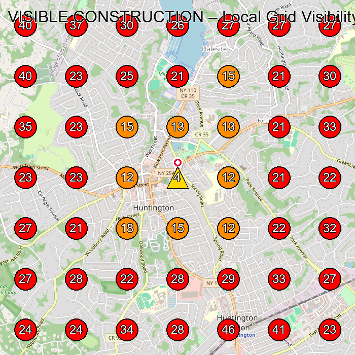 VISIBLE CONSTRUCTION GeoGrid visibility map for Contractor in None
