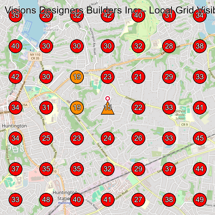 Visions Designers Builders Inc GeoGrid visibility map for Contractor in None